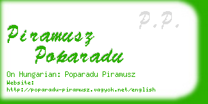 piramusz poparadu business card